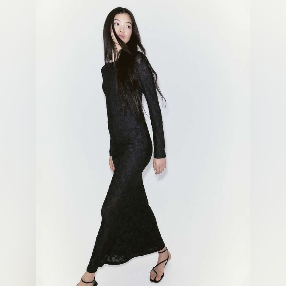 Mermaid-skirt jacquard weave dress